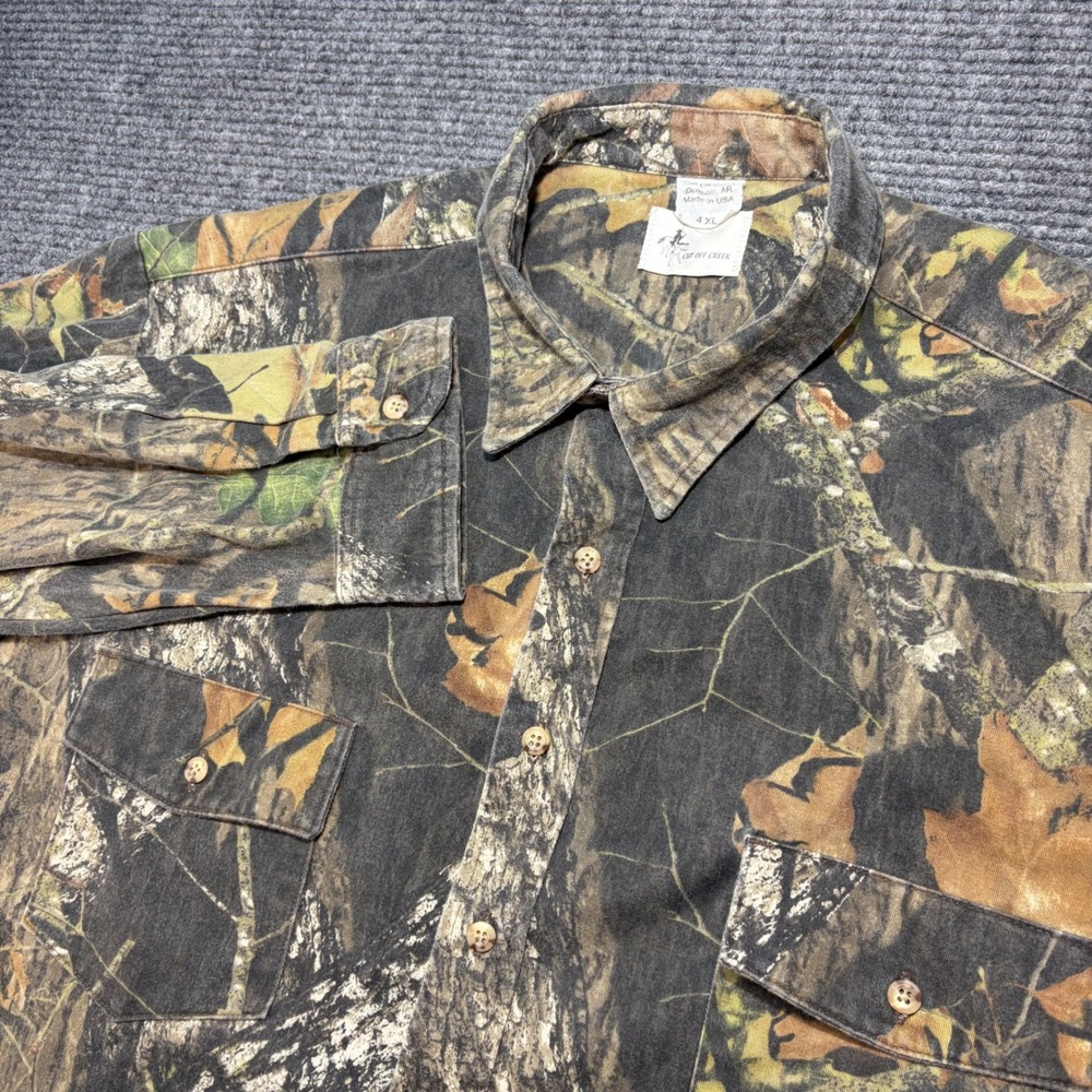 Cut Off Creek Mens 4XL‎ Mossy Oak Break-Up Camo Button Down Shirt Made in USA